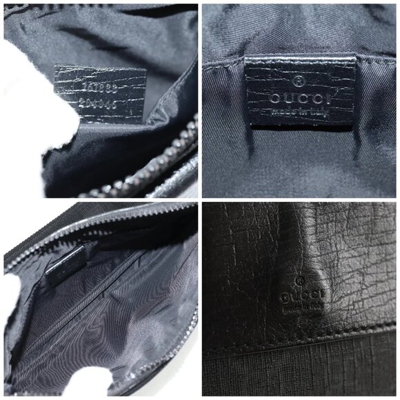 GUCCI GG Supreme Waist bag PVC Black Silver 161833 Auth 146624V - Picture 15 of 16